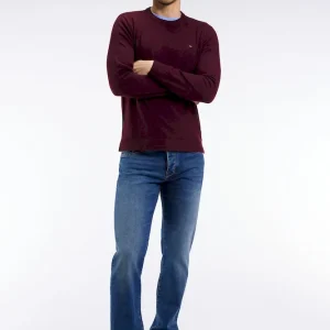 Jean 5 poches en denim stretch bleu coupe Regular