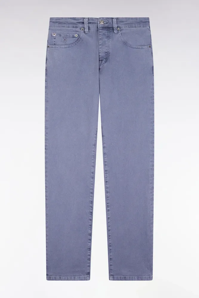 Jean 5 Poches En Coton Stretch Beige