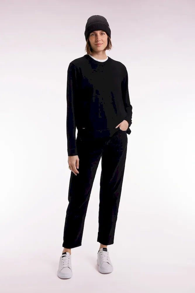 Pantalon 5 poches en velours côtelé noir