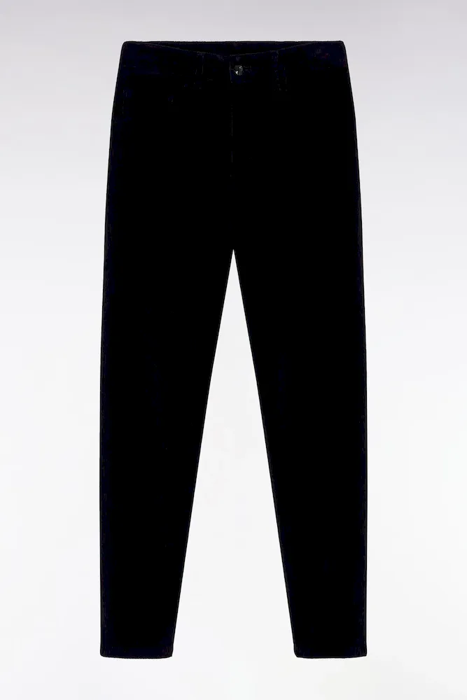 Pantalon 5 poches en velours côtelé noir – Bild 2