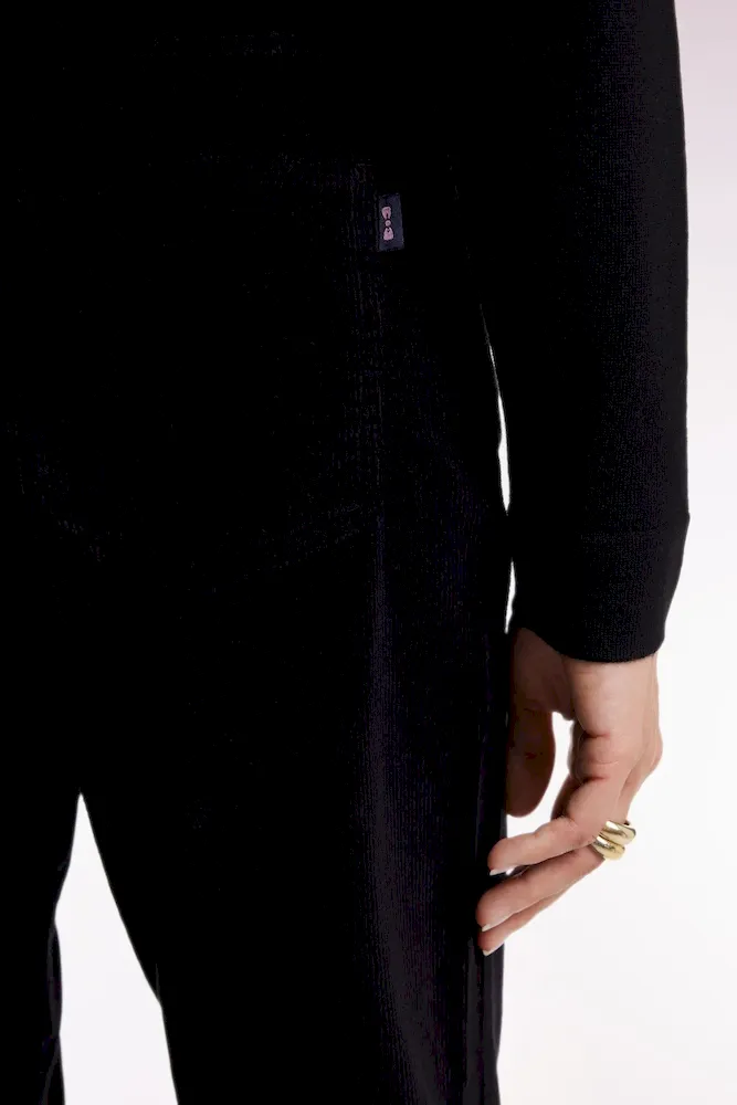 Pantalon 5 poches en velours côtelé noir – Bild 4