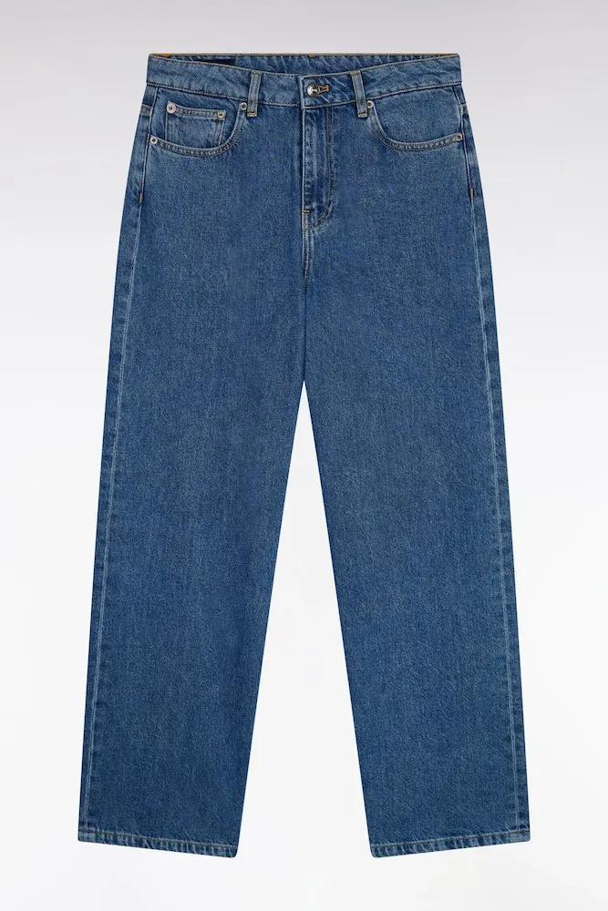 Jean En Denim Brut Coupe Relaxed à Jambes Larges
