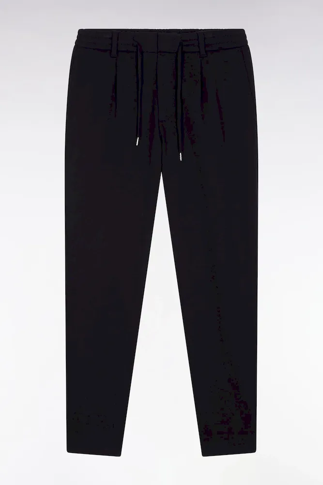 Pantalon En Jersey Double Face à Taille élastique Noir Coupe Modern