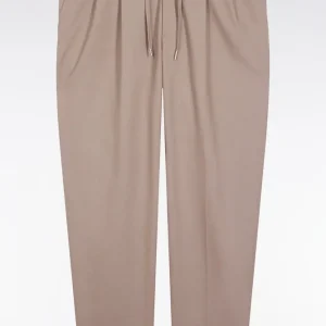 Alternative view of Pantalon à taille élastiquée beige coupe Modern