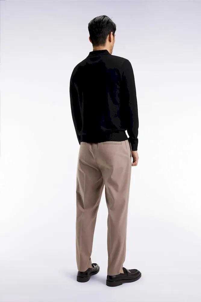 Pantalon à taille élastiquée beige coupe Modern – Bild 5