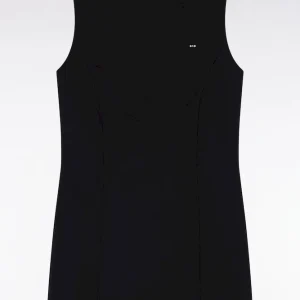 Alternative view of Robe sans manches en laine vierge stretch noire