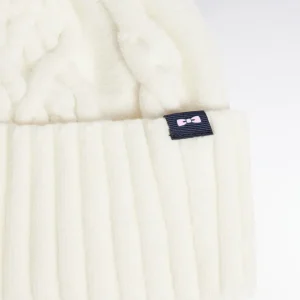 Alternative view of Bonnet en maille torsadé écru