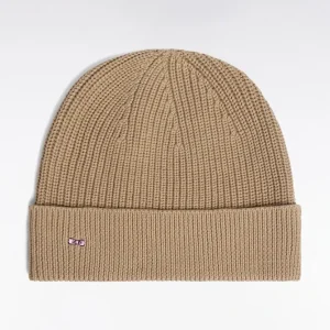 Bonnet en coton tricoté beige