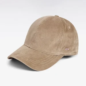 Casquette en velours côtelé beige