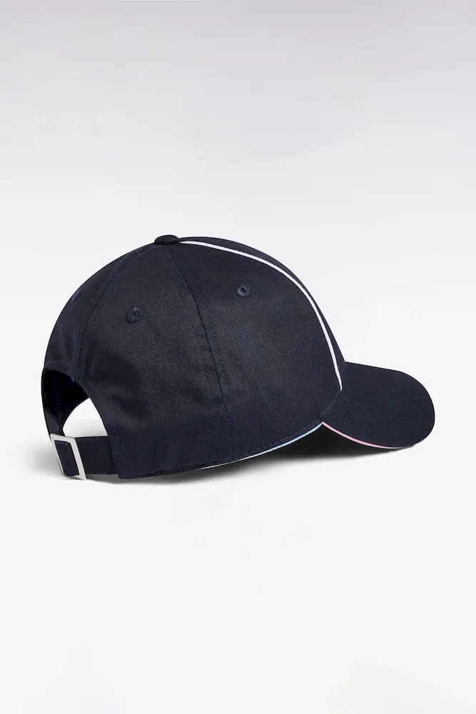 Casquette En Twill De Coton Marine Finitions Tricolores