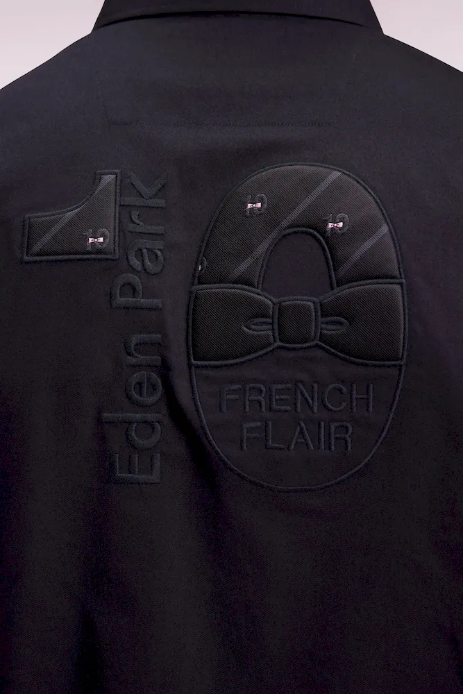 Chemise en coton noire broderies nœud papillon coupe droites – Bild 4