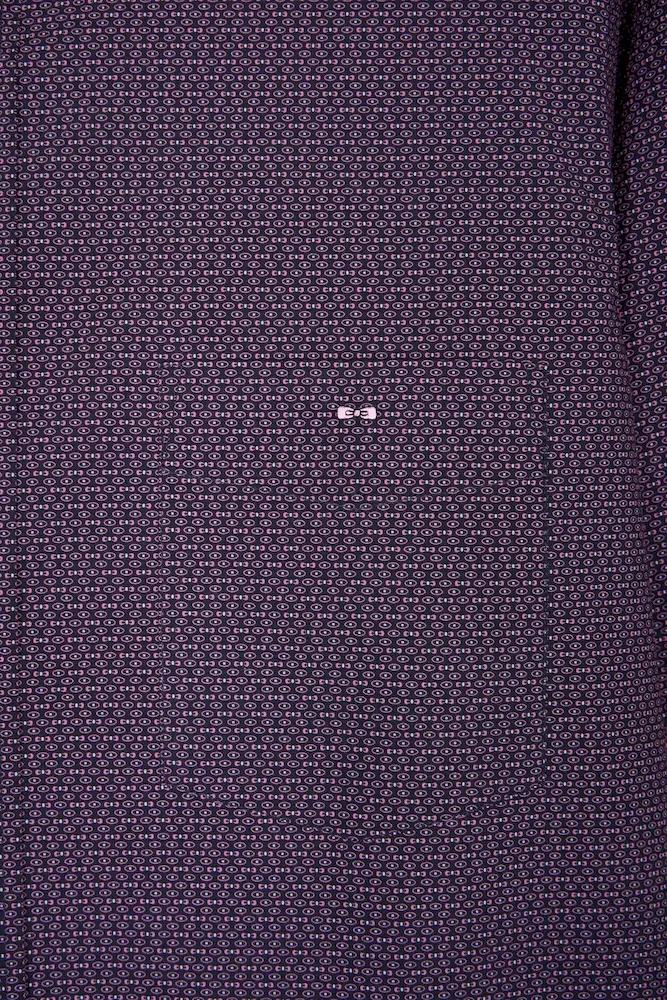 Chemise en popeline de coton à micro-motifs marine coupe droite – Bild 6