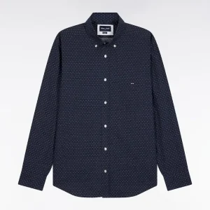 Alternative view of Chemise en coton à micro-motifs nœuds papillon roses coupe droite