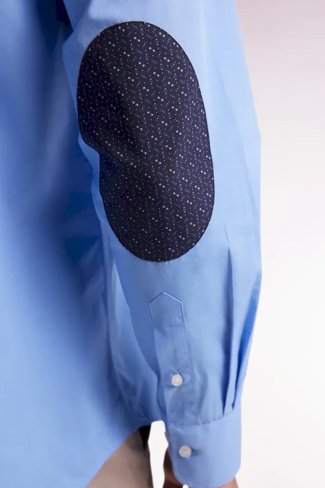 Chemise en coton ciel à coudière imprimées coupe droite – Bild 4