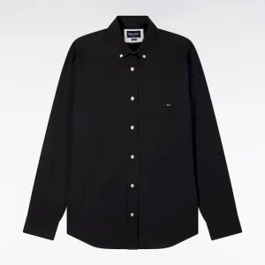 Alternative view of Chemise en coton piqué noir coupe droite