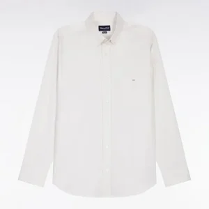 Alternative view of Chemise en coton piqué blanc coupe droite