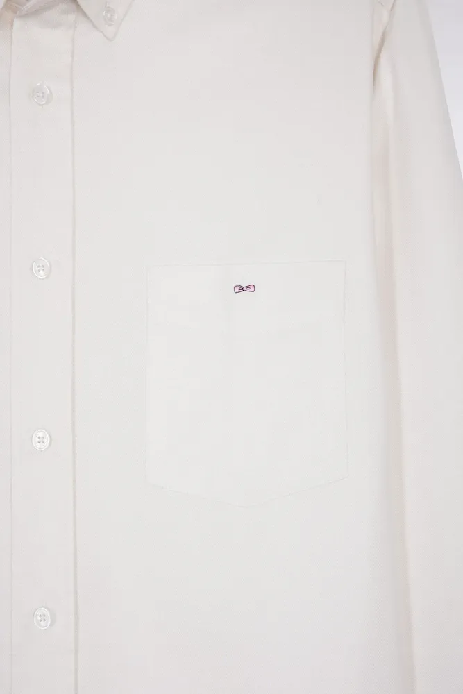 Chemise en coton piqué blanc coupe droite – Bild 6