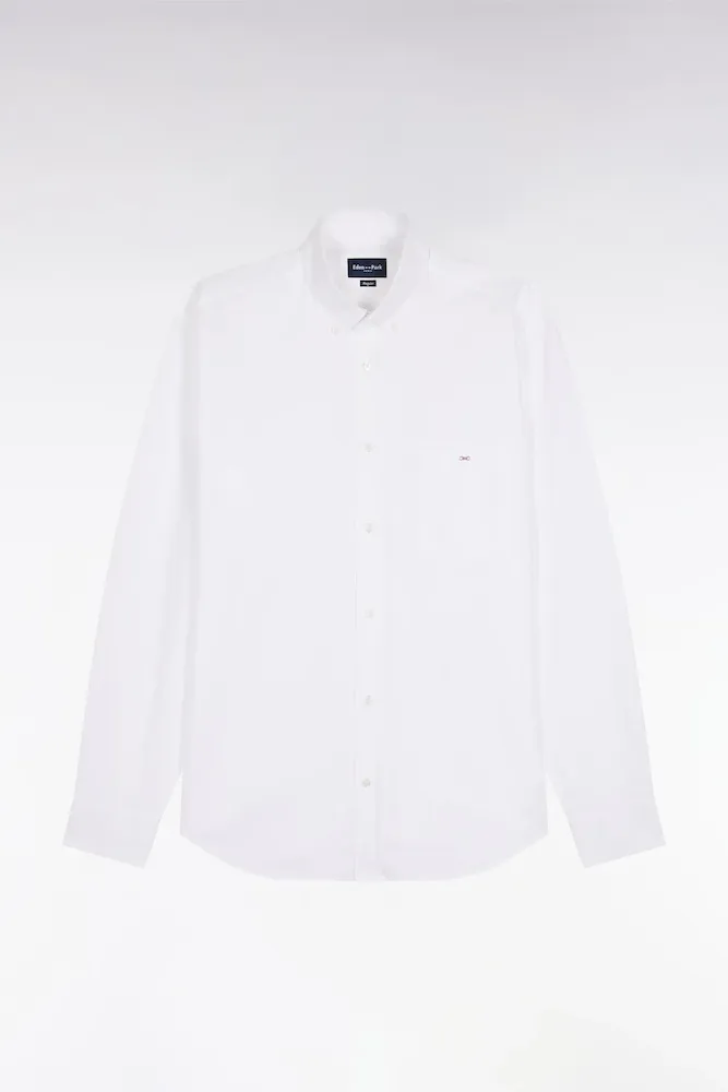Chemise En Coton Blanc Coupe Droite