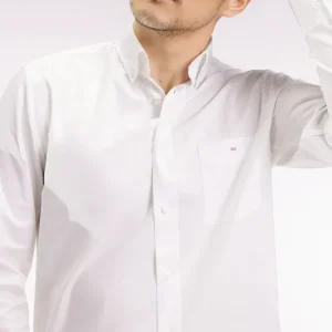 Chemise en coton blanc coupe droite