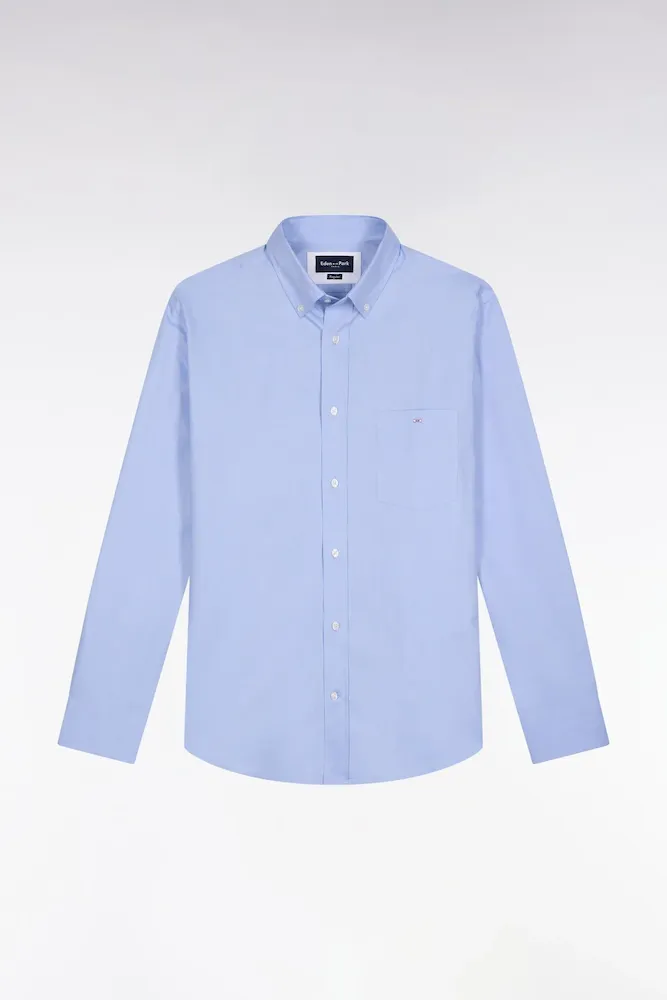 Chemise En Coton Ciel Coupe Droite