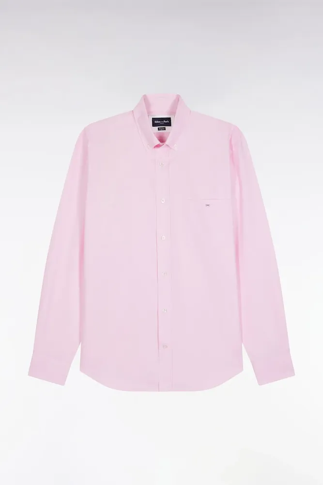Chemise En Coton Rose Coupe Droite