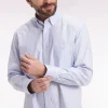 Chemise rayée en coton ciel coupe droite