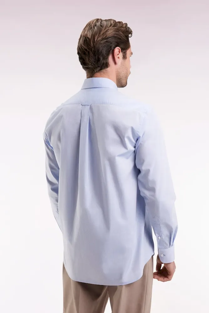 Chemise en coton ciel à micro-motifs jacquard coupe droite – Bild 5