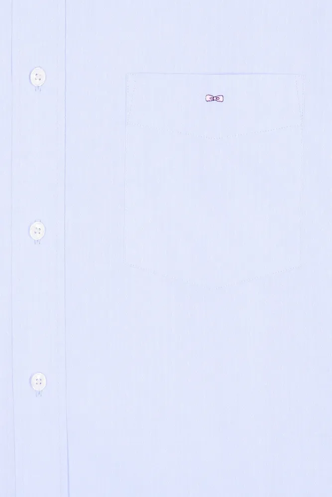 Chemise en coton ciel à micro-motifs jacquard coupe droite – Bild 6