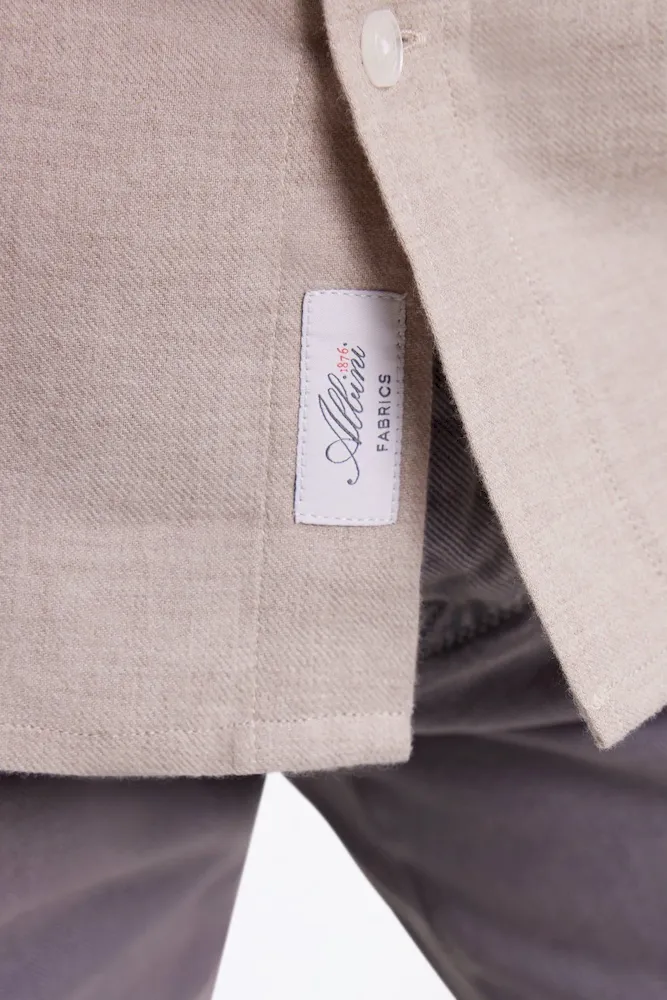 Chemise en flanelle beige coupe droite – Bild 4