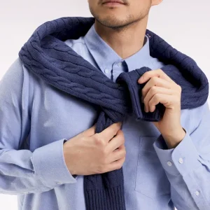 Chemise en flanelle ciel coupe droite