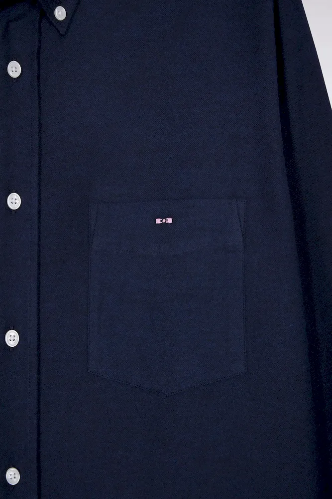 Chemise en flanelle marine coupe droite – Bild 6