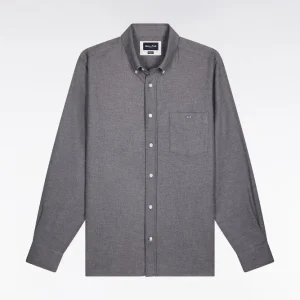 Alternative view of Chemise en flanelle grise coupe droite