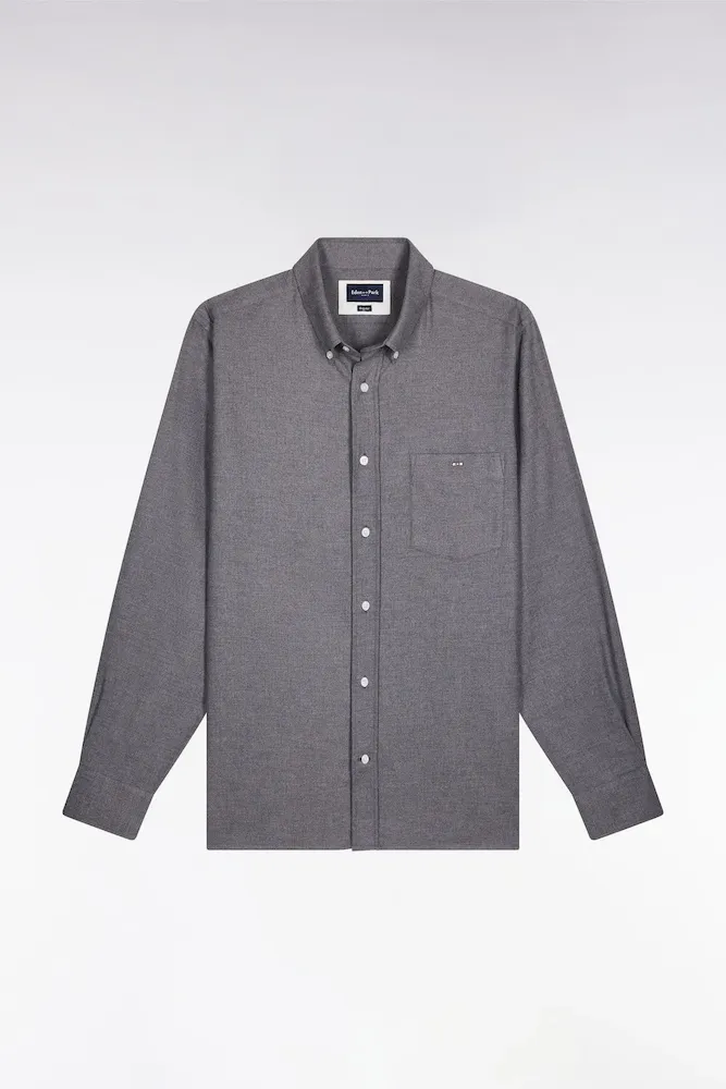 Chemise En Flanelle Grise Coupe Droite