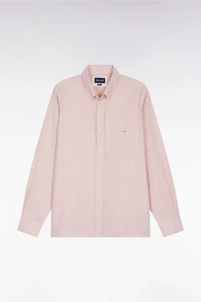 Chemise En Flanelle Rose Coupe Droite