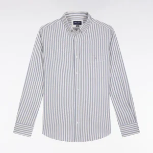 Alternative view of Chemise en coton Pima à rayures bleues et blanches