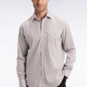 Alternative view of Chemise rayée en coton Pima biologique stretch beige