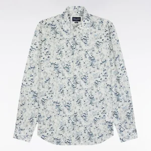 Alternative view of Chemise à imprimé floral en coton gris clair coupe droite