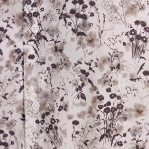 Alternative view of Chemise à imprimé floral en coton marron coupe droite