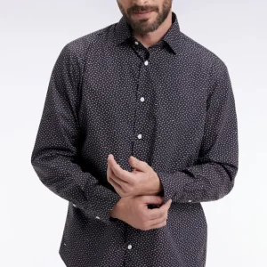 Chemise en coton bleu gris