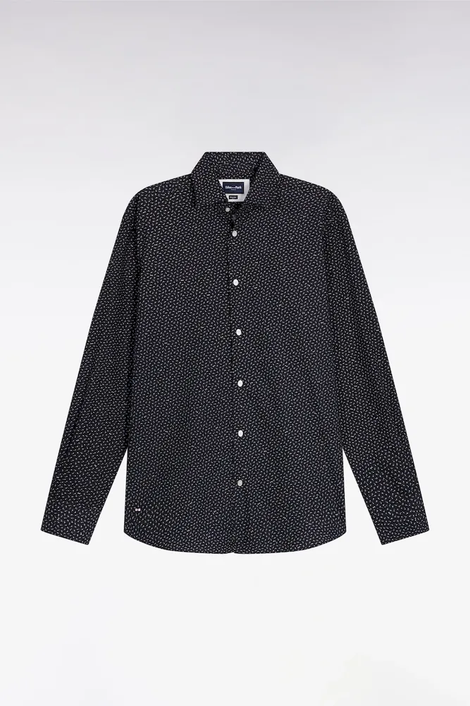 Chemise En Coton Bleu Gris