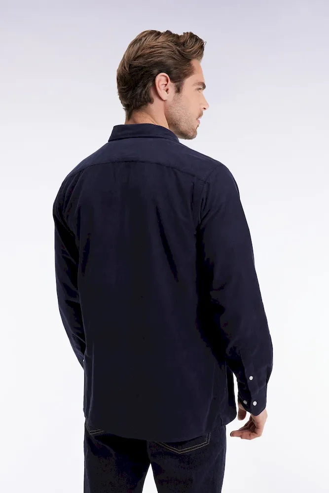 Chemise en velours marine coupe droite – Bild 5