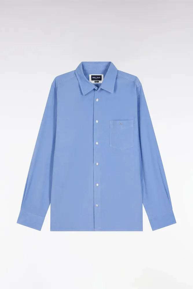 Chemise En Velours Ciel Coupe Droite