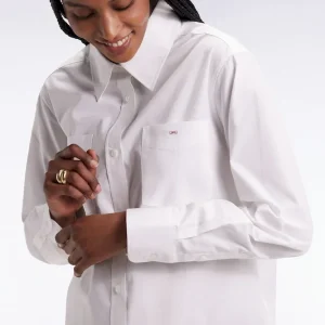 Chemise en popeline de coton blanc coupe Relaxed