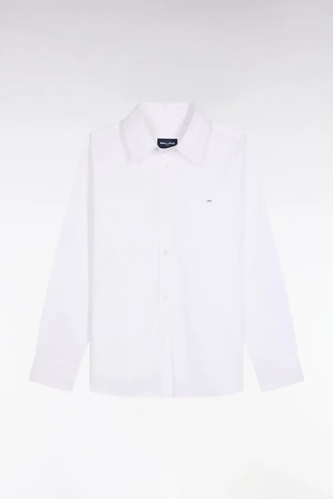 Chemise En Popeline De Coton Blanc Coupe Relaxed