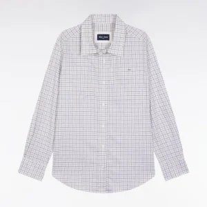 Alternative view of Chemise à carreaux grise et blanche coupe Relaxed