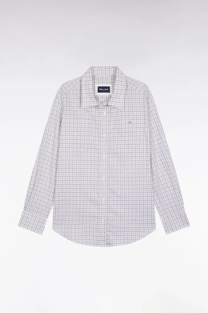 Chemise à Carreaux Grise Et Blanche Coupe Relaxed