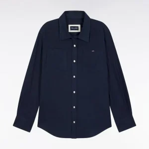 Alternative view of Chemise en popeline de coton marine coupe Relaxed