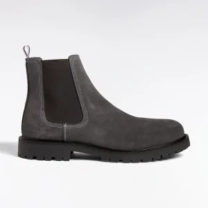 Bottines chelsea en cuir suédé gris