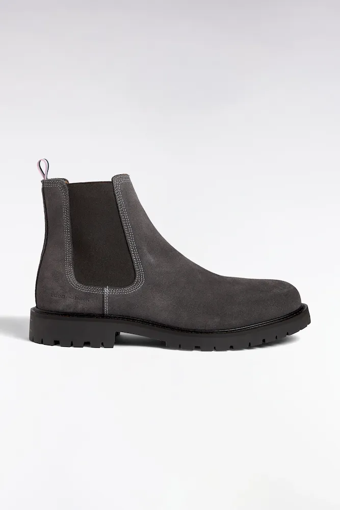 Bottines chelsea en cuir suédé gris