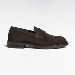 Mocassins en cuir suédé marron